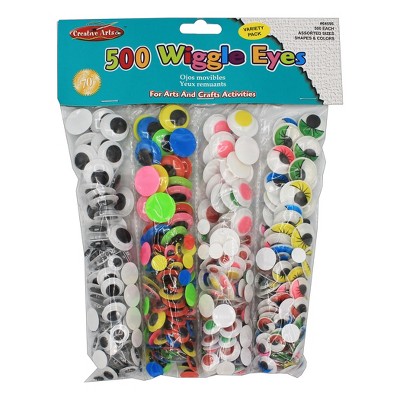 Charles Leonard Wiggle Eyes, Black, Assorted Sizes, 100 Per Pack