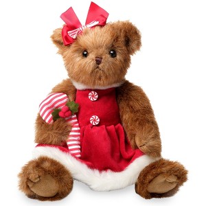 Bearington Christa Cane Stuffed Animal, 14 Inch, Christmas Teddy Bear Plush Decoration - 1 of 4