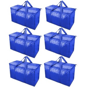 6-Pack/2-Pack Extra Large Heavy Duty Moving Bags with Zippers & Handles Storage Tote-HOMLUX - 1 of 4