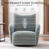 MOONMISS 360° Swivel Leisure Chair Fabric Striped Armrest Swivel Chair with sand-rimmed fabric and metal bracket for living room - 3 of 4