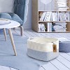 Aoibox Cotton Rope Woven Storage Basket with Handles White Blue 13.5x11x9.5 Inch Organizer Bin for Home Shelves - 2 of 4