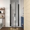 ONWITH 28 in. to 30 in. W x 72 in. H Pivot Hinged Swing Frameless Shower Door in Black with Clear Glass - 2 of 4