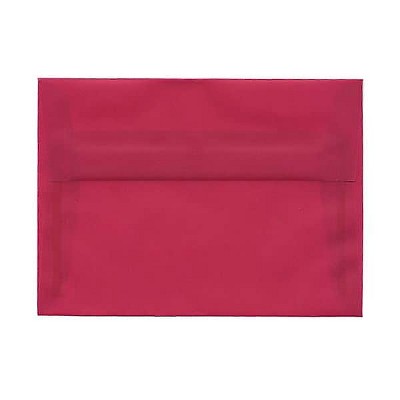 JAM Paper A7 Translucent Vellum Invitation Envelopes 5.25 x 7.25 Magenta Pink 1591720