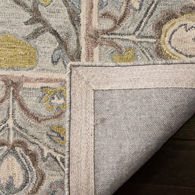 Hand-Tufted Light Gray Wool Floral 5' x 8' Area Rug