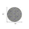 Olive Green Sage And Purple Floral Washable Indoor Outdoor Area Rug - 3 of 4