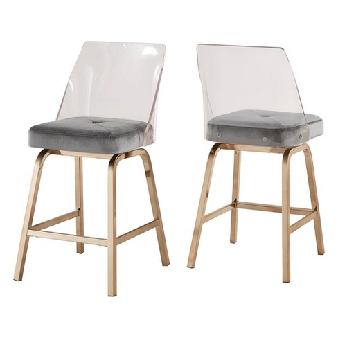 Velvet swivel bar discount stools