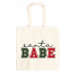 City Creek Prints Santa Babe Bold Canvas Tote Bag - 15x16 - Natural - 1 of 2