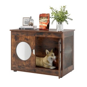 Costway Furniture Style Dog Crate for Small Medium Dogs Translucent Window Lockable Door - 1 of 4