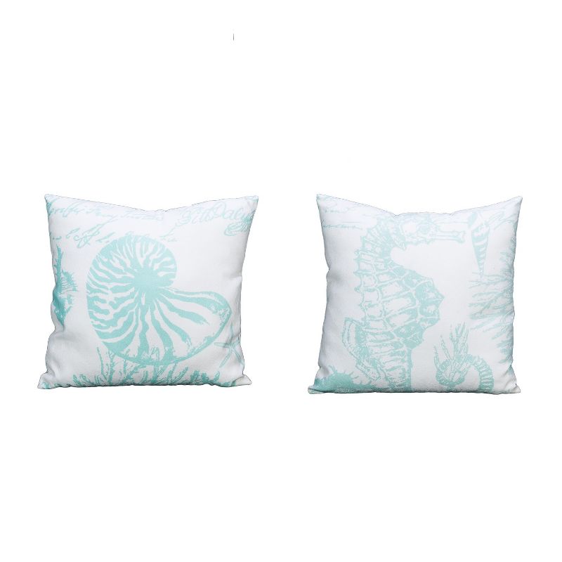 Beachcombers 2/A Aqua/White Pillows, 1 of 4