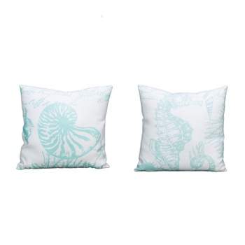 Beachcombers 2/A Aqua/White Pillows