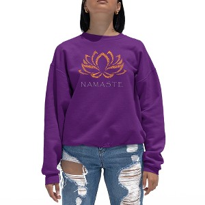 LA Pop Art Women's Word Art Crewneck Sweatshirt - Namaste - 1 of 4