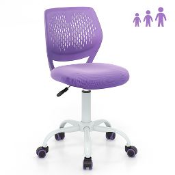 Costway Kids Desk Chair Ergonomic Swivel Children Mesh Study Height Adjustable Rose/Blue/Turquoise/Purple/Gray/Light Green