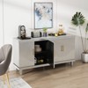 Fontoi Decorative Storage Cabinets, 4-Door Storage Cabinet with Storage Compartments and Adjustable Shelves for Home, Brown, 15.75"*32.28"*59.84" - 3 of 4