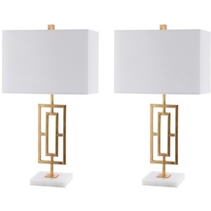 Yara Table Lamp (Set of 2) - 26.25 Inch Height - TBL4299 - Gold/White - Safavieh - 1 of 4
