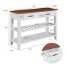 Syemin Decorative Storage Cabinet, Wooden Dresser with Two Drawers and Two-Layer Shelf, Suitable for Living Room, Foyer, - 3 of 4