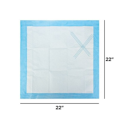 Large Blue Disposable Puppy Training Pads 22" x 22" 100 Pack