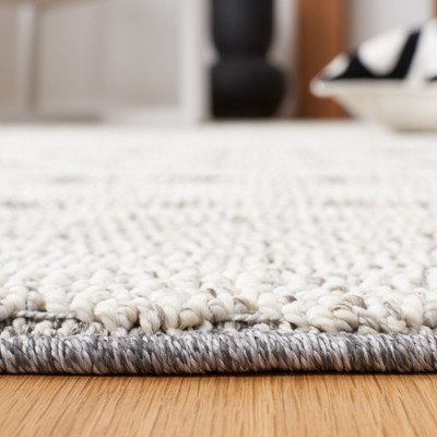 Gray Synthetic Square Indoor/Outdoor Area Rug