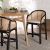 bali & pari Miranda Two-Tone Rattan Counter Height Barstool White/Natural Brown/Black: Polyester Upholstery, No Assembly Required - 3 of 4