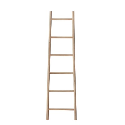 Storied Home Bamboo Blanket Ladder Brown