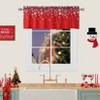 2 Pack Christmas Café Curtains, Holiday Tier Curtains, Rod Pocket Festive Window Panels for Kitchen Bathroom Living Room, Red - 2 of 4
