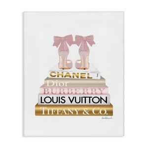 Stupell Industries Pink Gold Heels Bookstack, 24" x 30" - 1 of 4