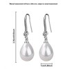 Elegant Pearl Earrings for Women – Sterling Silver Dangle Design with Drop-shaped Pendant, Finely Crafted Silver Hoop Earrings - 3 of 4