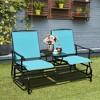 Costway 2 Person Outdoor Patio Double Glider Chair Loveseat Rocking Turquoise/Gray/Brown/Black/Navy/Wine - 2 of 4