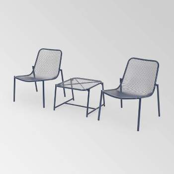 Bucknell 3pc Iron Modern Chat Set - Christopher Knight Home