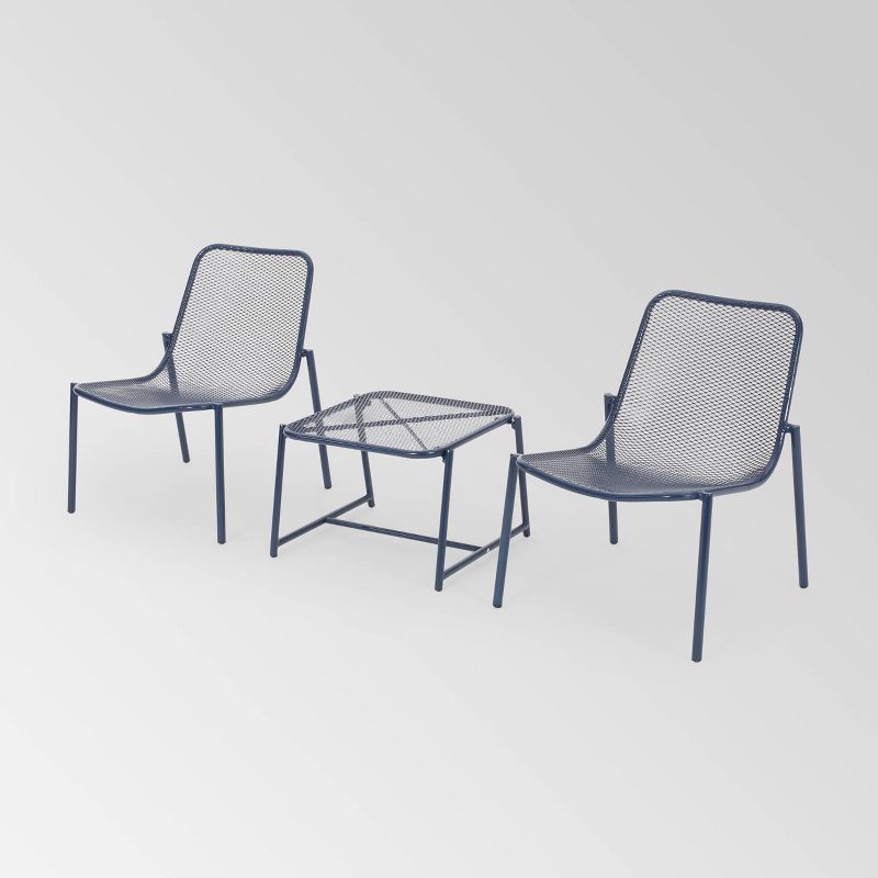 Bucknell 3pc Iron Modern Chat Set - Christopher Knight Home, 1 of 8