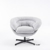 PDTEND Modern  Chenille Swivel Chair with Removable Cushion and Black Metal Base for Office, Living Room, or Reading Nook - 4 of 4