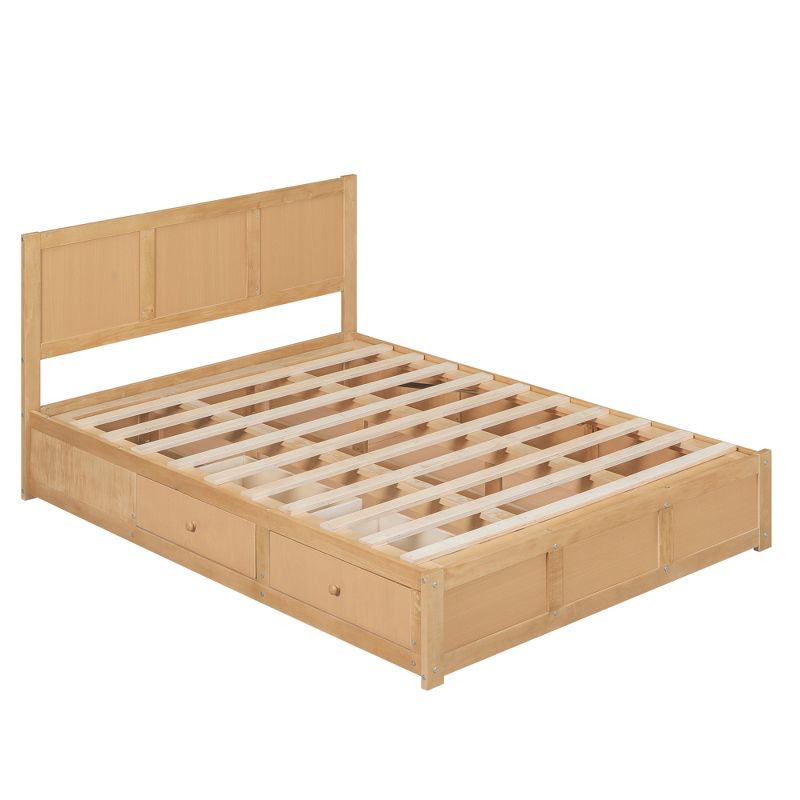Wood Platform Bed with Underneath Storage and 2 Drawers-ModernLuxe, 5 of 16