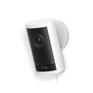 Ring Outdoor Cam Pro, Plug-In Retinal 4K for the Ultimate wide-angle video, 10x Enhanced Zoom, Low-Light Sight for full-color night vision - White - 1 of 4