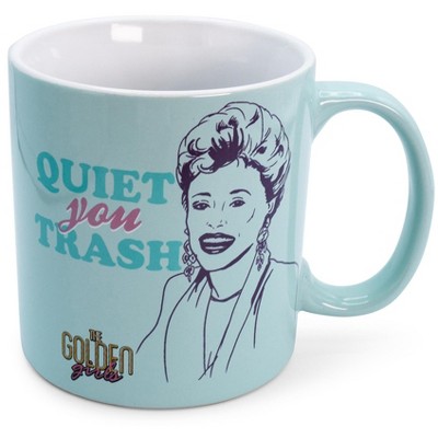 Silver Buffalo The Golden Girls "Quiet You Trash" Ceramic Mug | Holds 20 Ounces