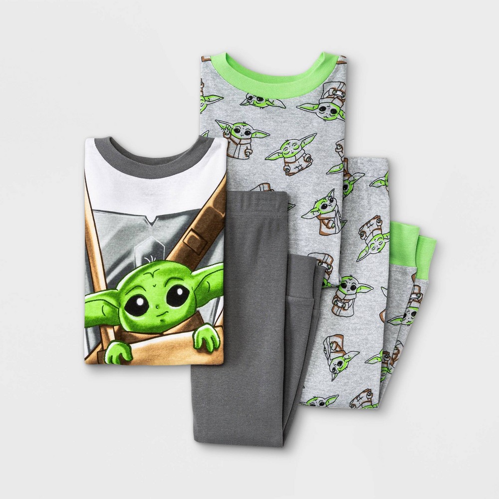 Baby Boys' 4pc Star Wars Baby Yoda Pajama Set - Gray 5T