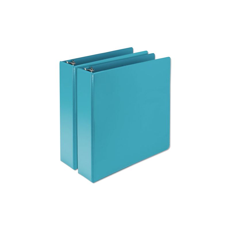 Samsill Earth’s Choice Plant-Based Durable Fashion View Binder, 3 Rings, 2" Capacity, 11 x 8.5, Turquoise, 2/Pack, 3 of 8