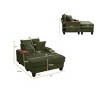Single Corduroy Storage Sofa with Ottoman and Cup Holder, Storage Armrest Sofa with 180° Rotating Table for Living Room or Apartment-Koiai - 4 of 4