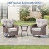 Buenhomino Outdoor Swivel Rocker Chairs Set, 360 Degree Rocking Patio Conversation Set with 5" Thickened Cushions, Glass Coffee Table - 4 of 4