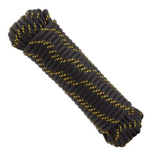 Built Industrial 1/2 Inch Braided Rope, 100 Ft Tie Down Utility Cord For  Camping, Boat Docks, Trailers, Survival Skills, Black/yellow : Target