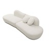 Modern Curved Modular 3-Seater Sofa, Boucle Upholstered Crescent Couch with Butterfly Backrest and 2 Pillows for Living Room or Bedroom - 4 of 4