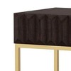 Royal Hampton 24 Inch Modern Side End Table, Brown Wood, Gold Steel Base, 1 Drawer - 2 of 4