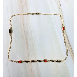 RMZ GOLD NYC 18K Gold Cute Elephant Azabache Figaro Chain Necklace - 1 of 3