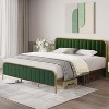Heavy Duty Gold Upholstered Platform Bed Frame with Headboard and Storage, No Box Spring Needed, Sturdy and Stylish Design. - 4 of 4