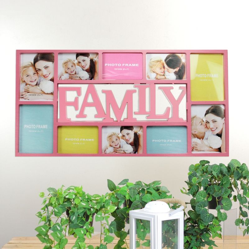 Northlight 28.75" Pink "Family" Collage Photo Picture Frame Wall Decoration, 2 of 4