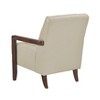 CAVINAS Leather Upholstered Accent Chair with Solid Wood Arms and Legs,Modern Arm Chairs for Bedroom,Reading Room,Beige - 4 of 4