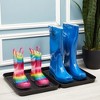 Farmlyn Creek 3 Pack Black Plastic Drip Shoe Mainstays Boot Tray for Entryway, Under Sink, 13.7 x 10.6 in - 2 of 4