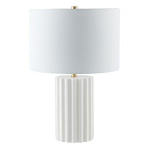 Hudson and Canal 23" Tall Table Lamp with Fabric Shade - 1 of 4
