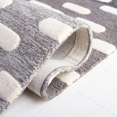 Metro Black and Ivory Hand-Tufted Wool Square Rug