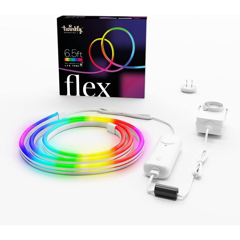 Twinkly Flex App-Controlled Flexible Light Tube with RGB (16 Million Colors) LEDs. 6.5 feet. White Wire. Indoor Smart Home Decoration Light, 3 of 11