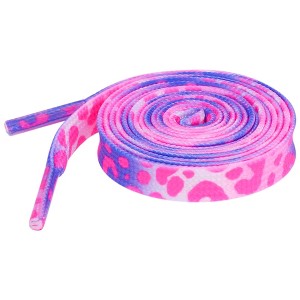 INSPIRE CHIC Leopard Multicolor Tie Dye Gradient Flat Shoelaces Sports Sneakers 2 Pairs - 1 of 4