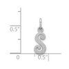 Black Bow Jewelry 14k White Gold, Sadie Collection, Mini Satin Script Initial S Charm - 4 of 4